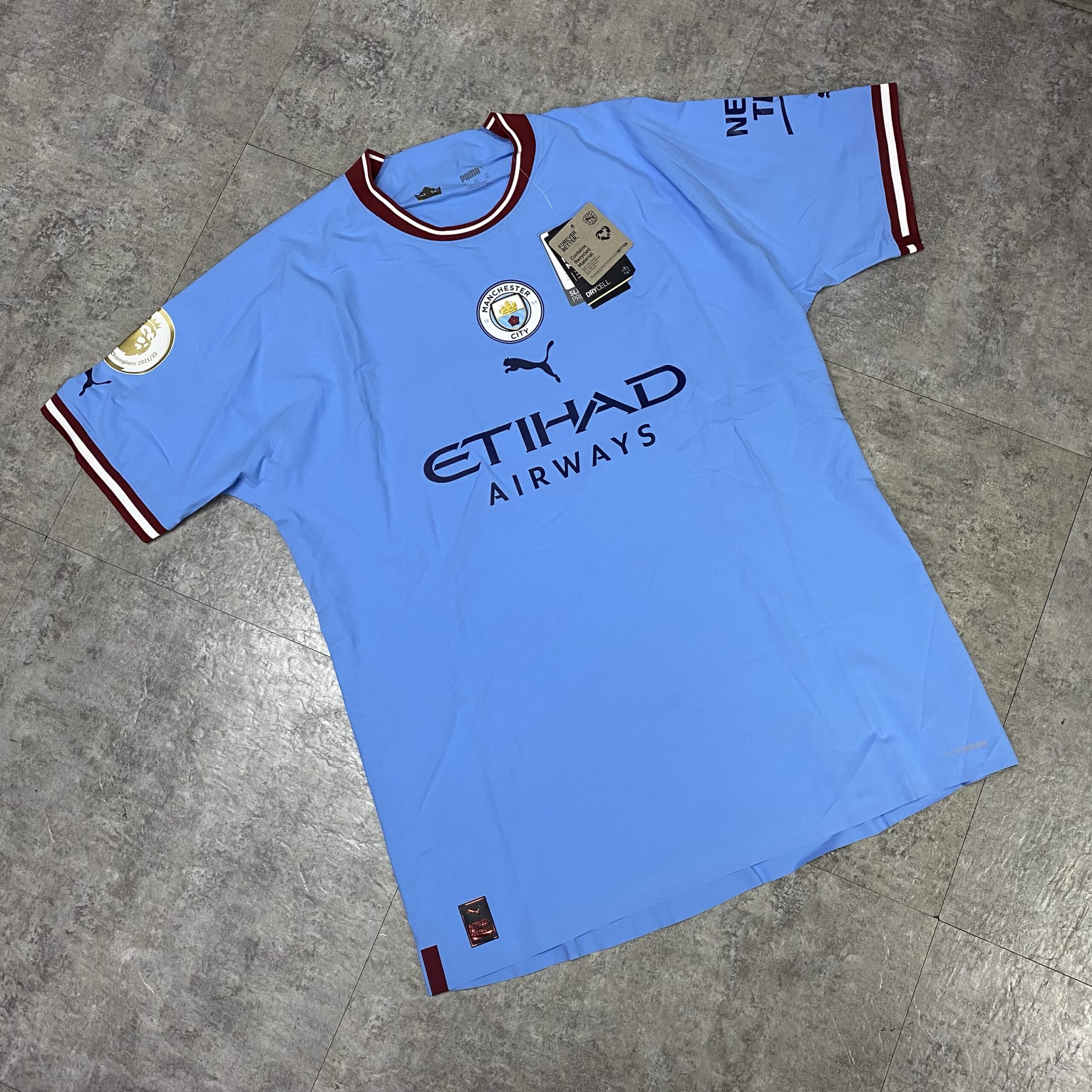 Puma Manchester City FC 22/23 Mens Home Authentic Jersey With 21/22 EPL ...